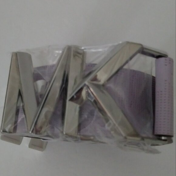 Michael Kors Buckle Silver MK Signature Embossed Violet  Belt main image 11